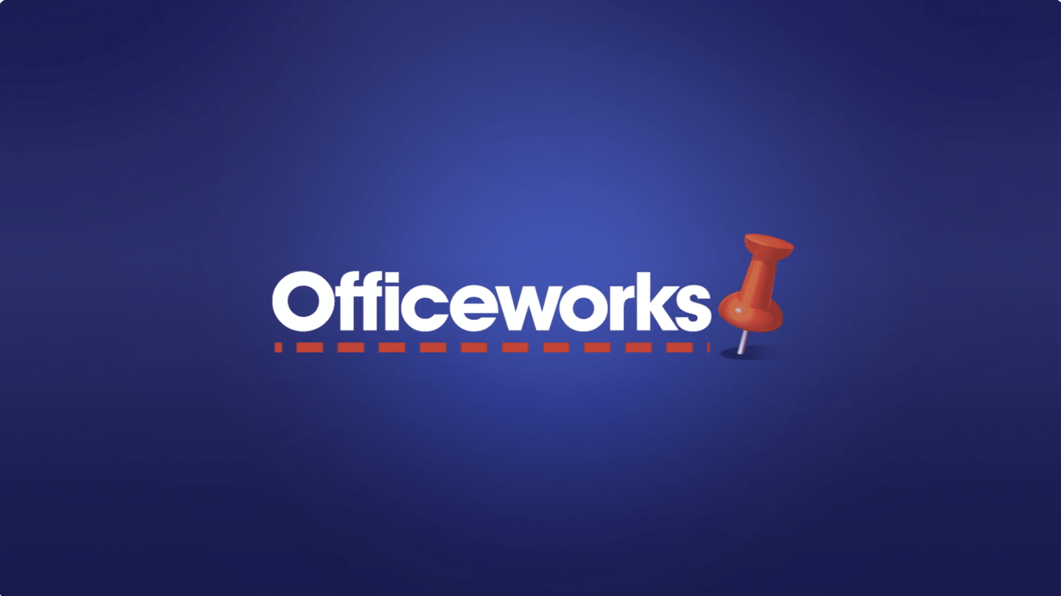 Officeworks Logo on blue background