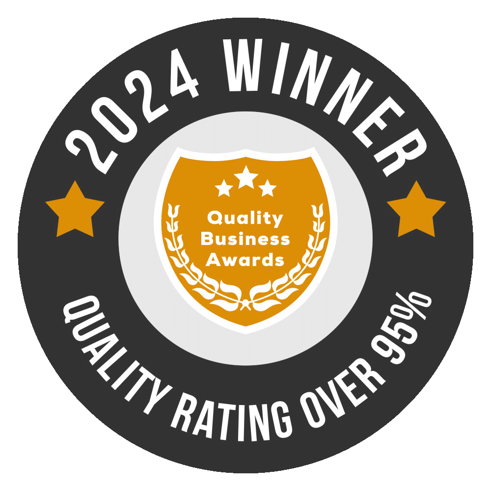 1 Minute Media Quality Business Awards 2024 winner badge, ranked #1 among Sydney videographer businesses