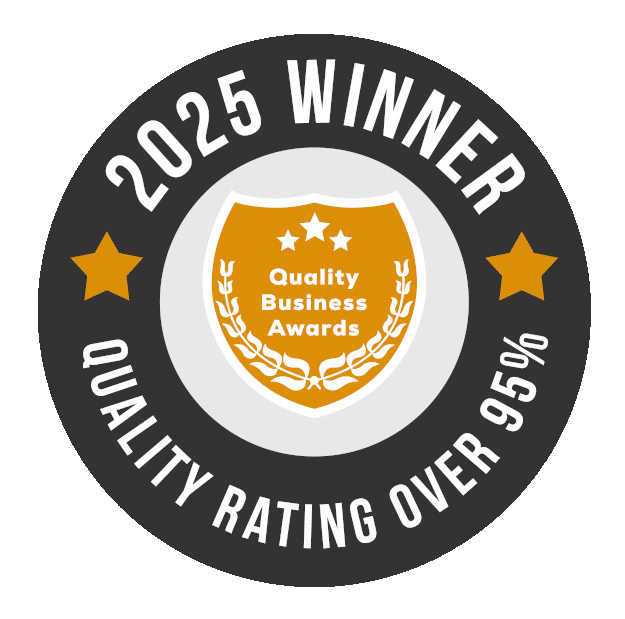 1 Minute Media Quality Business Awards 2025 winner badge, ranked #1 among Sydney videographer businesses